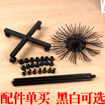 Seven-layer five-layer rotating shelf accessories positioning rod Caster rotary disc base Black white