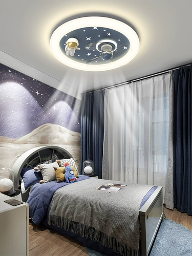 Скандинавский вентилятор для детской комнаты, креативный космонавт, потолочный светильник, современный и минималистичный комнатный светильник для мальчиков и девочек