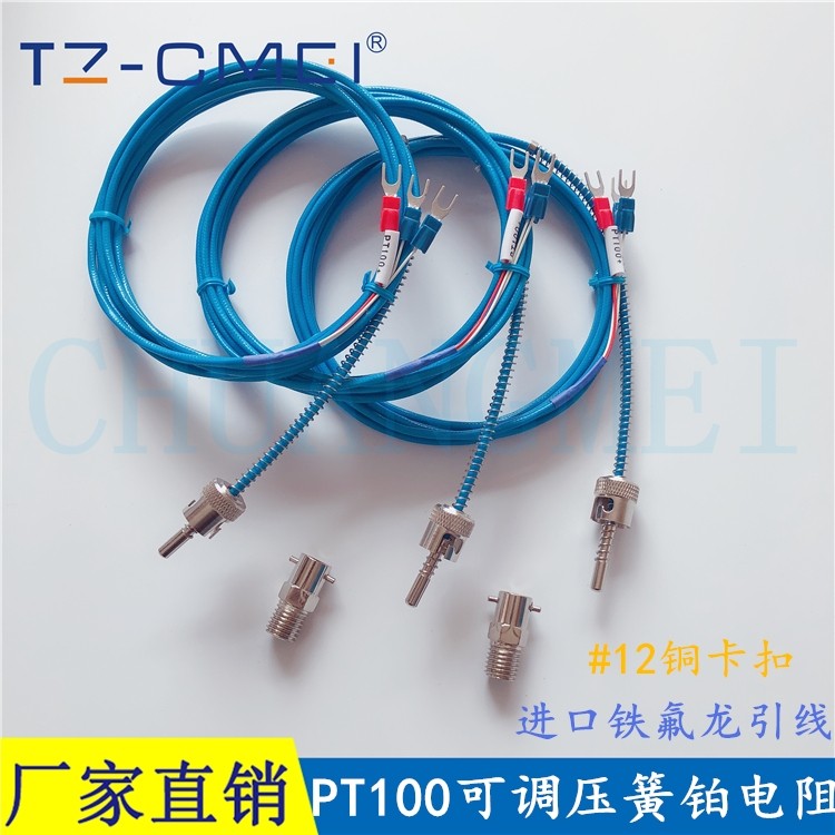 Precision adjustable spring PT100 platinum resistance adjustable buckle thermal resistance PT100 spring WZPT-01B