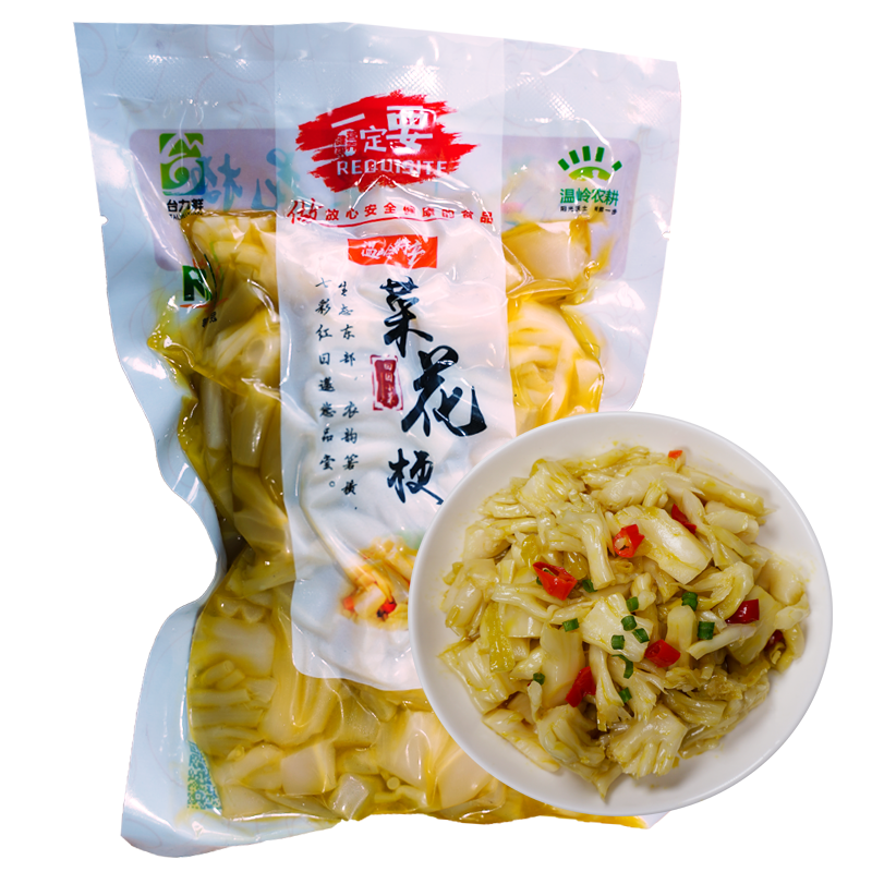 Appetizer flower stalk Wenling must pickle cauliflower stalk pickled kimchi feast home feast cold dish Taizhou cauliflower white flower crisp
