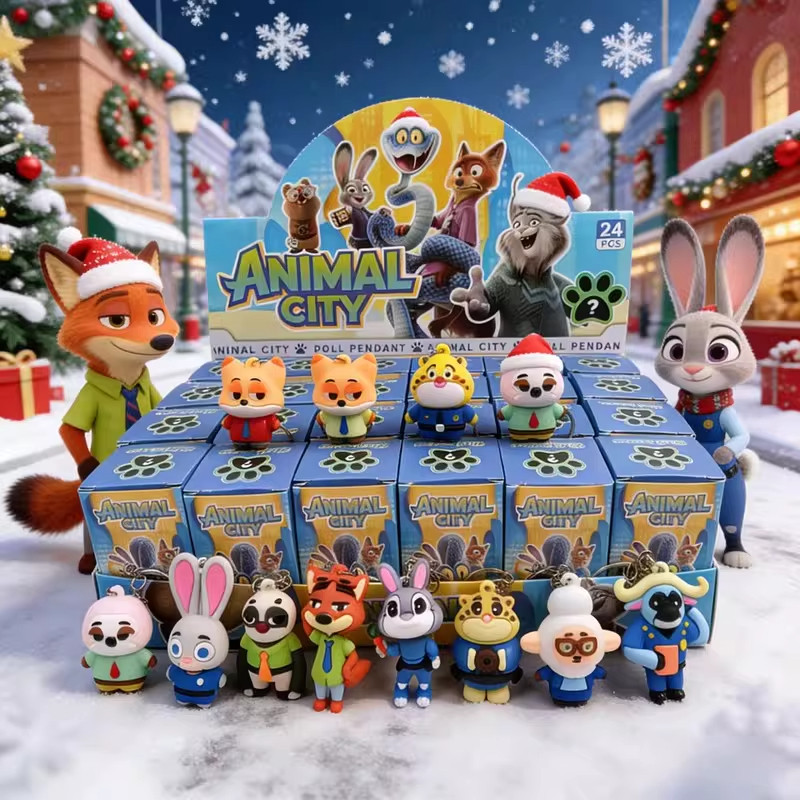 ズートピアのブラインドボックス型くじおもちゃ（24個入り）。子供、学生、男の子/女の子向け。