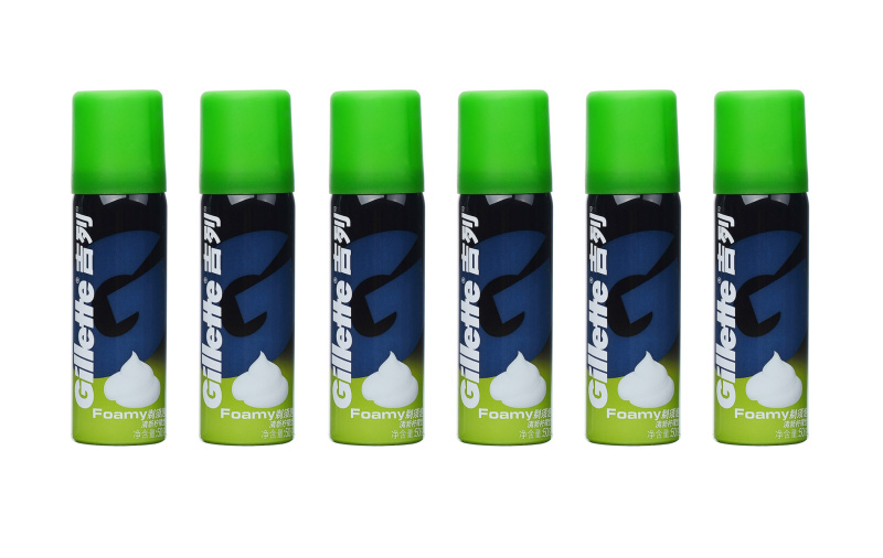 Gillette Shaving Foam 50g Six Bottles Fresh Lemon Manual Shaving Foam Travel Size Small Bottle Portable Genuine