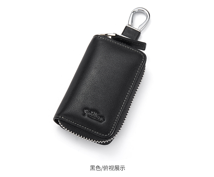 Jinlilai chìa khóa túi nam da công suất lớn đa chức năng thực tế lớp trên cùng da thẻ thắt lưng nam gói thẻ xe ví móc khóa đẹp