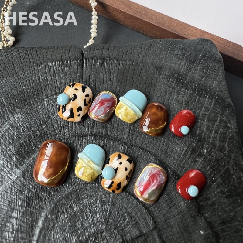 Hesasa | Original Design High-End Small Leopard Print Smudged Short Armor [Red Queen] Pure Handmade Armor