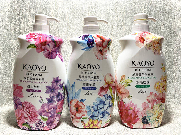 Domestic Chiba pattern plant rejuvenation aromatic shower gel 1kg silky beauty skin long-lasting fragrance men and women's family pack