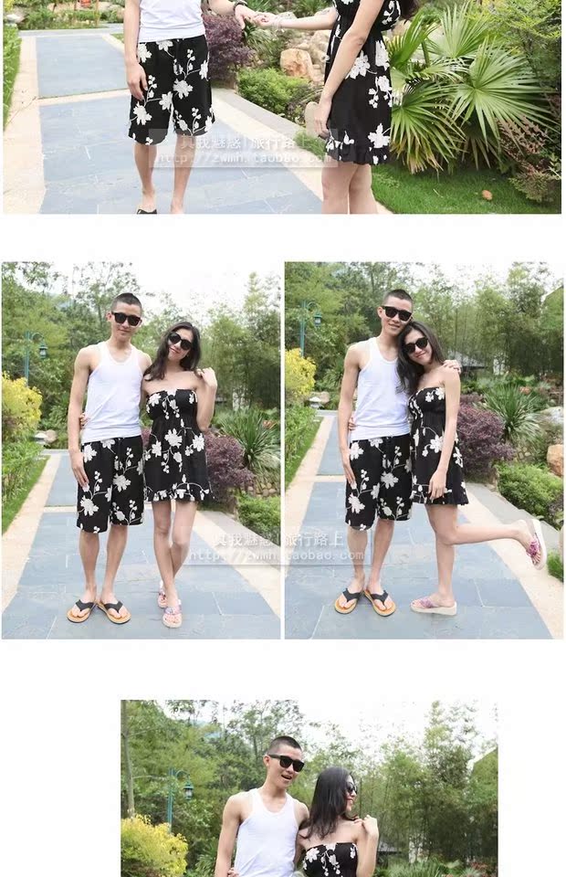 [Mã giảm 50%] Áo tắm thêu đôi của phụ nữ Hàn Quốc váy ngắn cho nam quần dài quần đi biển Quần short nam và nữ đi biển - Vài đồ bơi 	đồ đôi đi biển màu xanh
