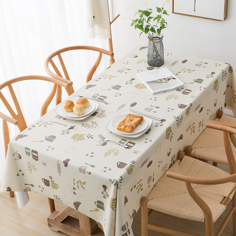 Table cloth art pvc waterproof oil protection free of washing Nordic tea table cloth desk lins students small frescoed home