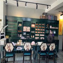 New solid wood vintage Nail Polish cabinet cosmetic cabinet beauty salon shelf display cabinet hot selling nail shop display rack