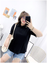 Large-yard women fat mm daily polo shirt short sleeve t-shirt summer in tide Han edition of relaxed Hangyu wind overcoat