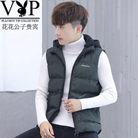 Playboy down cotton pad vest nam mùa thu đông xu hướng áo vest sinh viên giản dị vest vest Hàn Quốc ao khoac vest nam