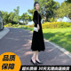 French Hepburn style long-sleeved dress for women autumn 2023 new style waist slimming gold velvet black long dress