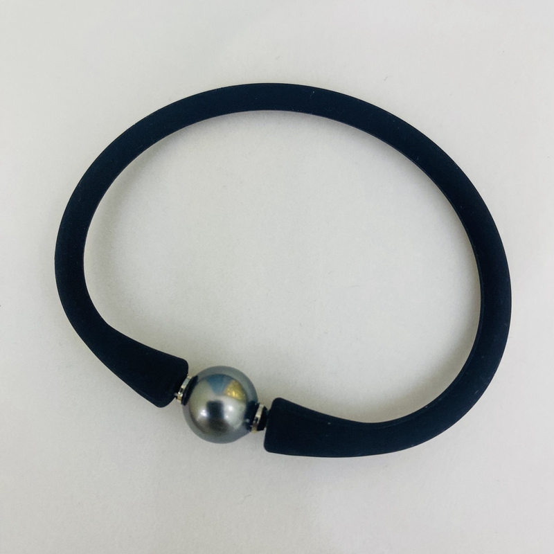 10mm Natural Seawater Pearl Elastic Bracelet Black Rope Ins Men's Bracelet