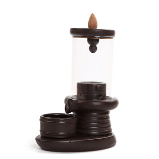The new backflow incense burner comes to run the glass windproof creative home decoration Zen sandalwood ceramic aromatherapy burner