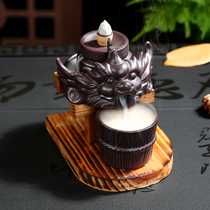 Creative back incense burner when running aromatherapy antique ceramic agarwood sandalwood Tower incense burner stone grinding tea ceremony ornaments