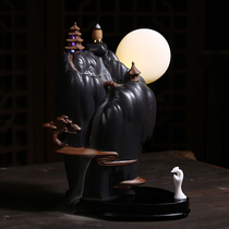 Reverse incense burner ceramic stepping Moon home home sandalwood stove antique Alpine flowing water large creative ornaments