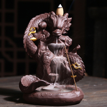 Ceramic Zen reverse incense burner ornaments Longteng incense tower sandalwood stove home indoor creative sinking aromatherapy stove