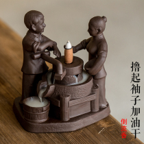 Reverse incense burner creative ceramics home ornamental fragrance ornaments tea ceremony antique purple sandalwood incense burner incense
