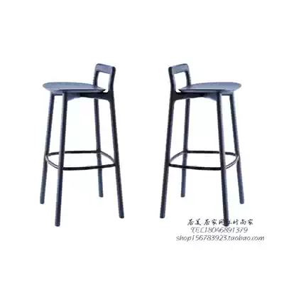 Nordic solid wood bar chair Modern simple fashion bar chair Household light luxury backrest New Chinese custom bar stool