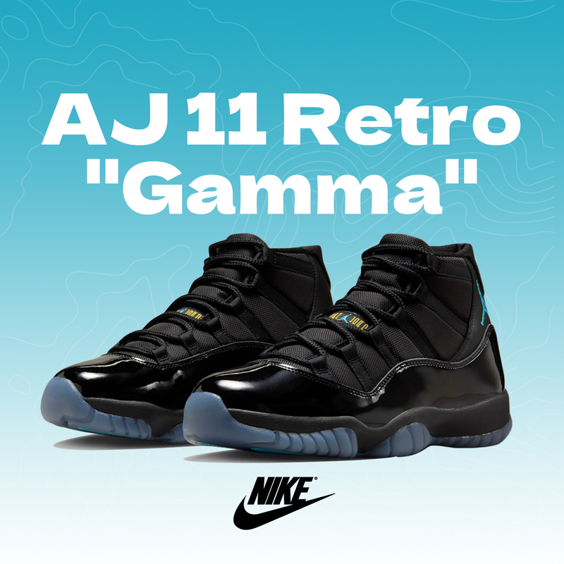 Air Jordan 11 Low Aj11 Gamma Black and Blue High-Top Retro Basketball Shoes Ct8012-047