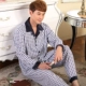 Bộ đồ ngủ nam bằng vải cotton dệt kim dài tay cộng với phân bón XL mùa xuân và mùa thu dịch vụ tại nhà trung niên phù hợp với tay dài 4XL