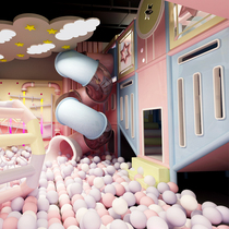 Parent-Child Restaurant Amusement Park Indoor Childrens Equipment Slide Playground Shopping Round Trojan Naughty Castle