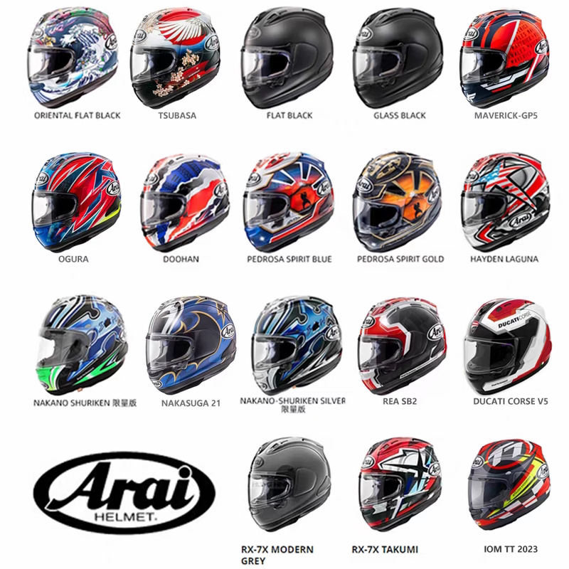 Arai Rx7X Helmet Motorcycle Full-Face Helmet Track Helmet Blue Fire Aoki Takashi Big Eyes Five-Pointed Star Unisex Gp4