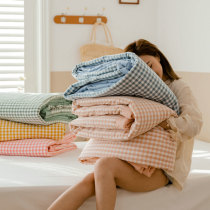 Cotton water washing cotton air conditioning quilt four-piece summer cool quilt cotton summer quilt thin summer machine washable single double quilt