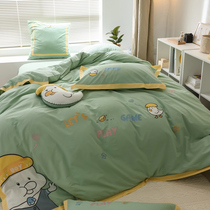 Nordic style ins Net red four-piece cotton cotton quilt cover quilt cover sheets three-piece bedding spring and autumn 4