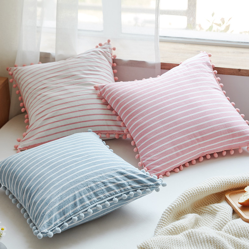 Ball cute pillow case without core office pillow chair back bedside sofa cushion pillow female core
