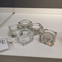 Domestic Shenzhen Foshan IKEA Graci small round candle holder transparent glass candle holder 5 sets