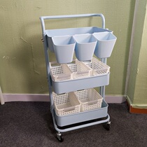 New Net red storage trolley kitchen trolley kitchen rack snack storage rack hairdressing shop tool storage rack
