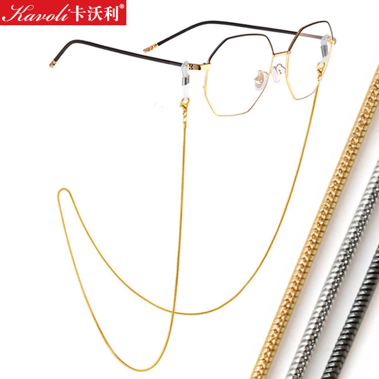 Glasses Chain Lanyard Titanium Metal Fashion Neck Chain Eyewear Accessory Anti-Slip Strap Vintage Lolita Chain Rope