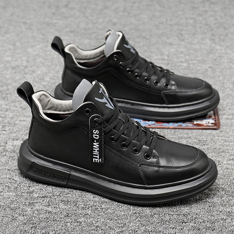 Winter large size men's shoes thickening 45 sports small white shoes leather 46 trend all-match 47 men's casual shoes 48