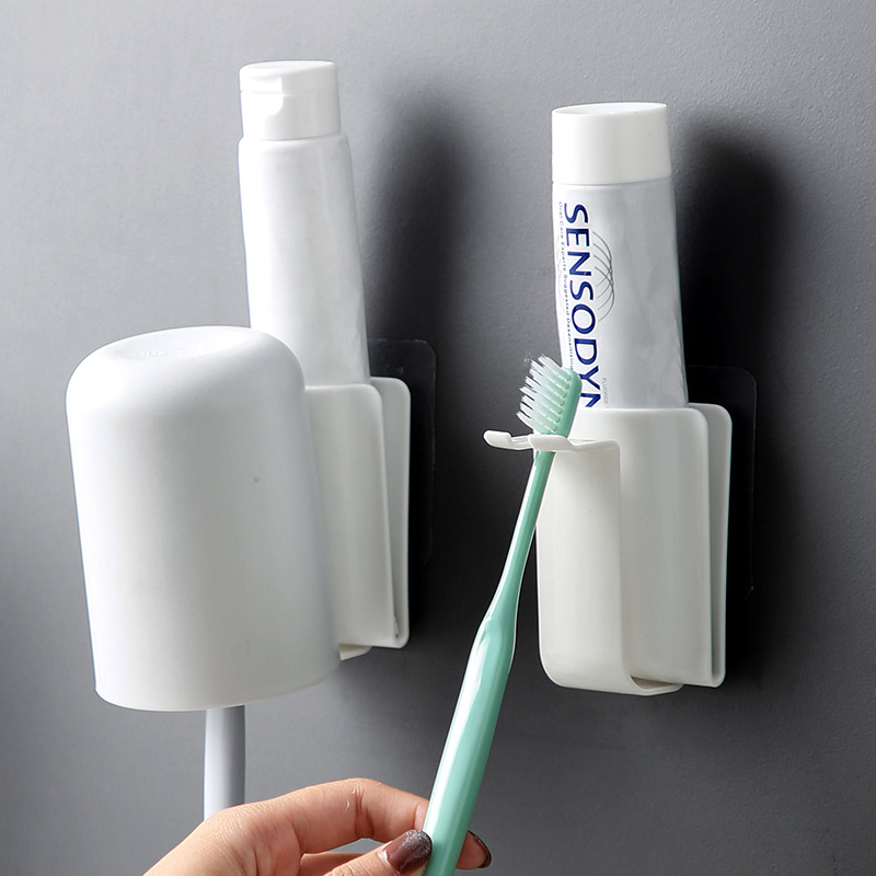 Perforated Bathroom Toothbrush Rack Shelving wall Wall-mounted Makeup Room Net Red Children Gargle Cup Tooth Cup Drain rack