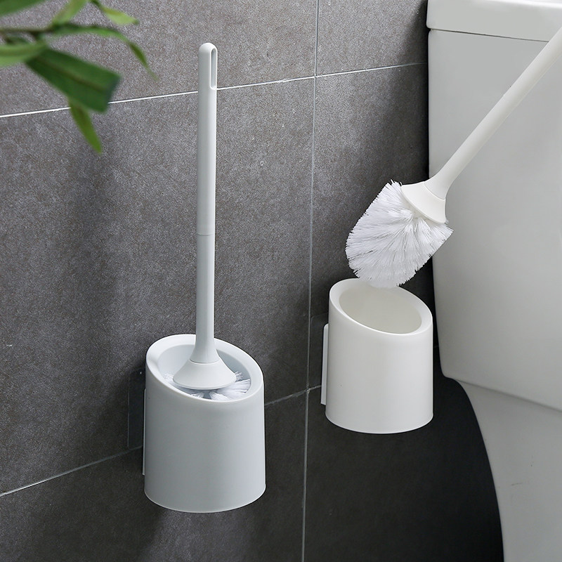 Perforated wall-mounted toilet brush suit No dead angle washing toilet brush Home Long handle toilet cleaning brush-Taobao
