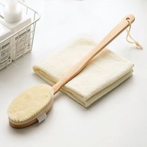 Lotus wood long-handled bath brush soft-bristled back scrubbing brush scrubbing mud without asking anyone to take a bath and scrubbing back bathing brush is comfortable