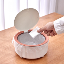 Press-type tabletop round garbage bins Living room Wastebasket Office Trash Basket garbage cans environmentally friendly