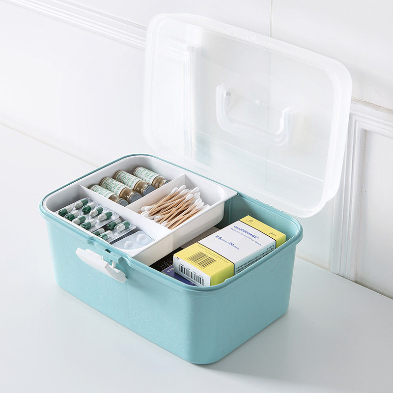 Double Layer Medicine Box Home Medicine Case Medicine Containing box Doctors with box Large Number of First Aid Box Medicine Containing Boxes