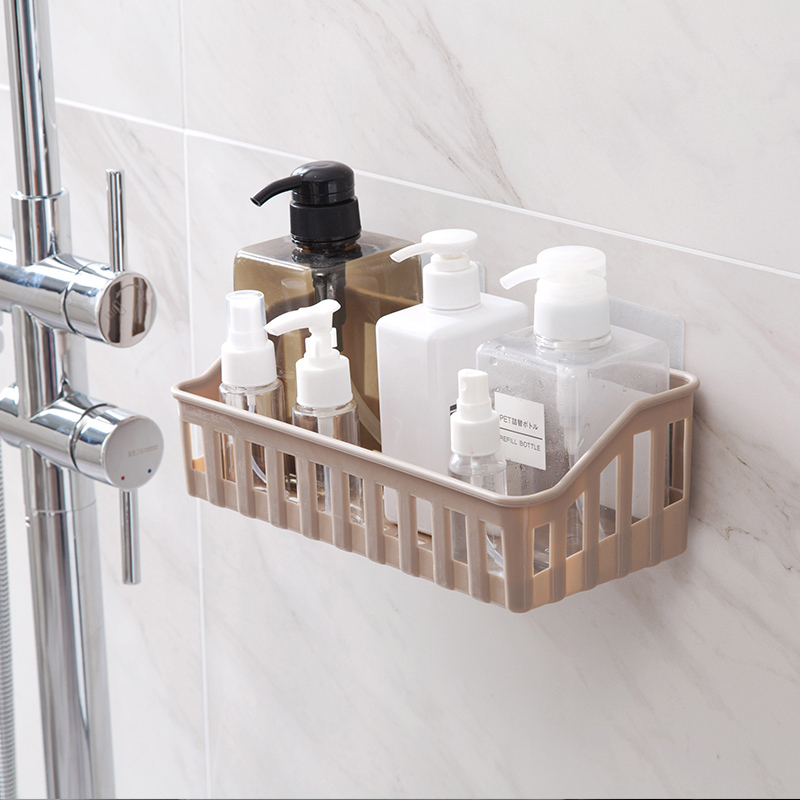 Bathroom Supplies Storage Rack, Bathroom Storage Basket, Punch-Free Wall-Mounted Basket, Household Multi-Functional Towel Rack