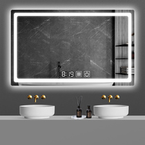 Miroir intelligent écran tactile salle de bain anti-buée miroir de salle de bain avec lumière tenture murale toilette lavage des mains led miroir de salle de bain lumineux