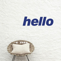 ins wind minimis modern hello dark blue wall stickers clothing coffee shop closet window glass mirror wall decor