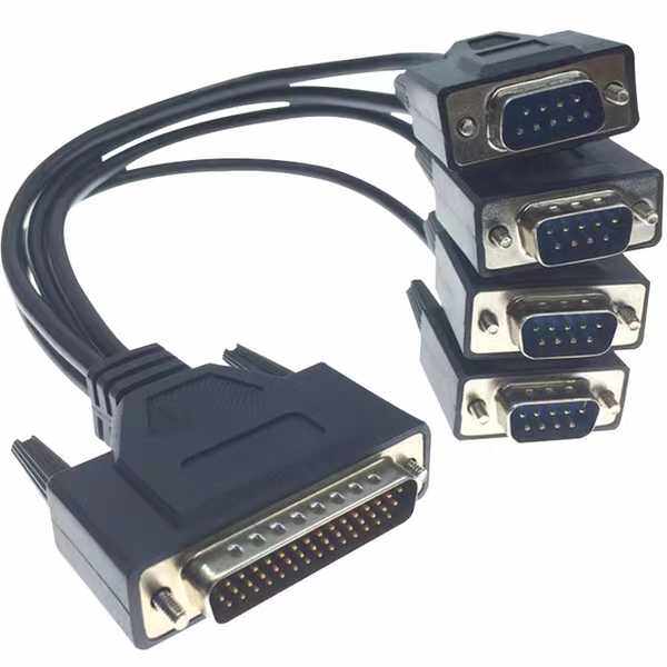 DB44 pin plug to serial port line DB44 revolution 4 DB9 public line 44 pin four port COM port RS232 transfer wiring