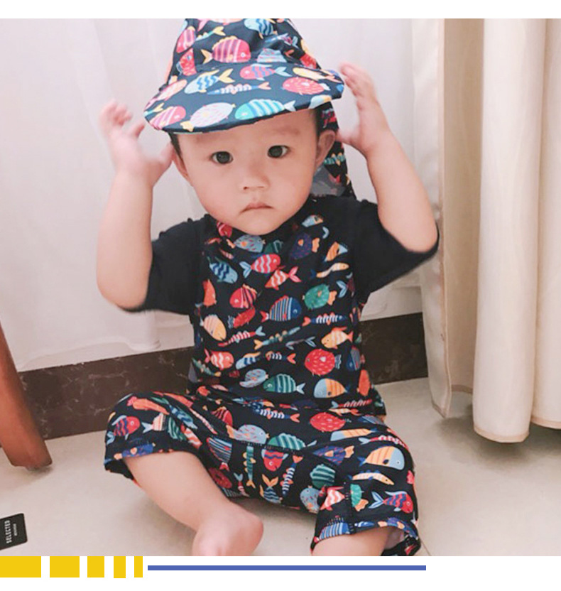 Trẻ em của bé baby baby một mảnh áo tắm 0 nam giới và phụ nữ 1 trẻ em 2 mặt trời bảo vệ 3 tuổi dính liền 6-12 tháng cậu bé