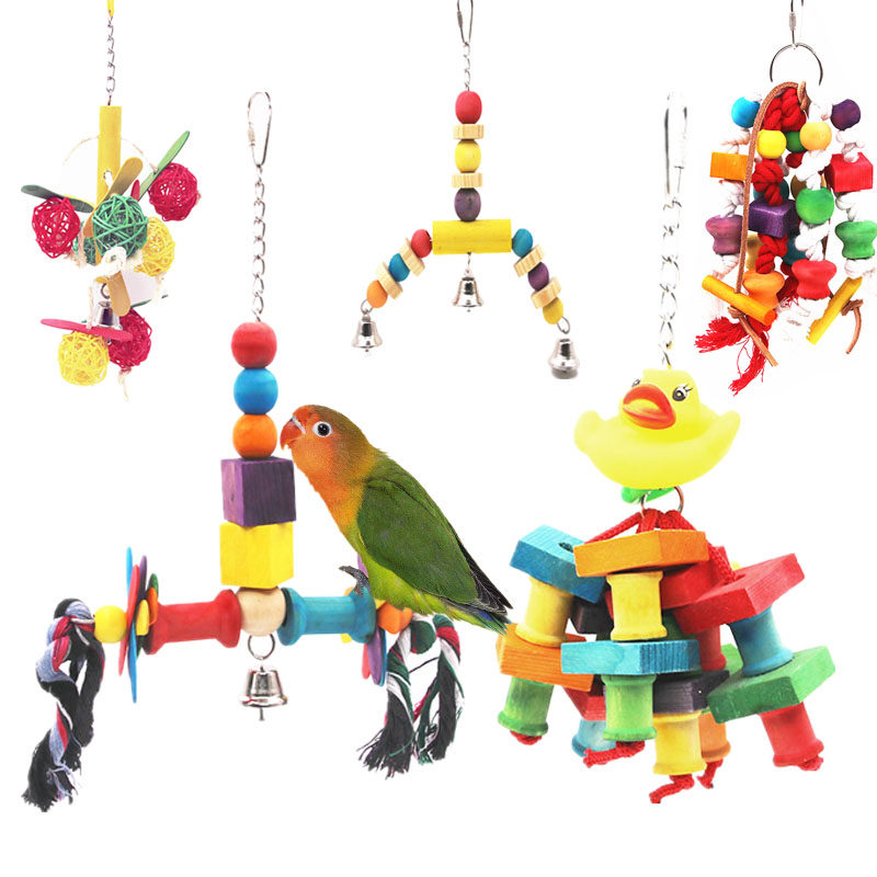 Large and medium-sized tiger leather peony monk and parrot climbing ladder nibbling with toy station bar hanging bridge bird supplies utensil-Taobao