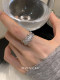 Suzyacc Kr Light Luxury Super Flash Star 전체 다이아몬드 지르콘 링 틈새 틈새 디자인 느낌 인덱스 핑거 링 조절 가능