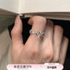 Suzyacc kr sterling silver three-dimensional wave ring ins style niche versatile high-end ring commuting index finger ring