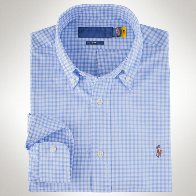 2025 New Horse Standard Raff Lauren Paul Long Sleeve Oxford Spun Men's Plaid Shirt Casual Summer Top