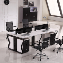 Staff double screen work desk set 2 4 6 people Office staff table four table chairs