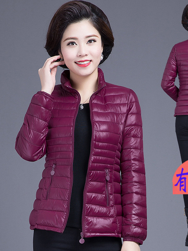 Middle-Aged Women's Autumn Clothing, down Cotton Jacket, Stylish Cotton Coat, Mother's Clothing, Autumn and Winter Plus Size Warm Small Cotton Jacket