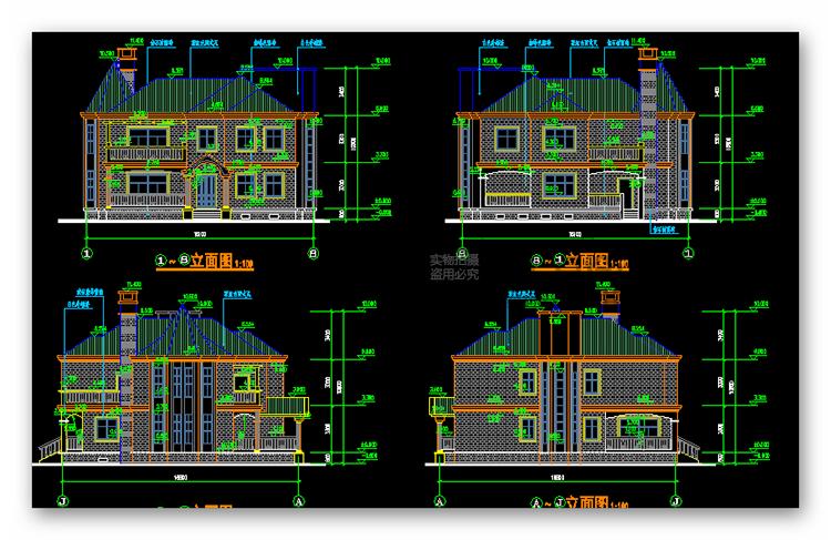 Z023三套欧式别墅建筑方案设计CAD（2套施工图）+2张效果图-13